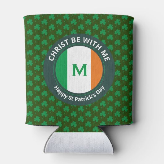 St Patricks Day Quote Monogram Shamrock Irish Flag Blikjeskoeler (Achterkant)