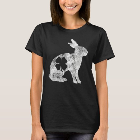 St Patrick's Day Rabbit Bunny Irish Green Shamrock T-shirt (Voorkant)