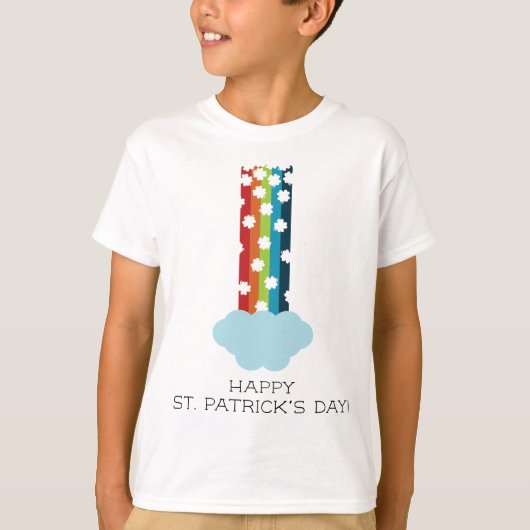 St. Patrick's Day Rainbow 4-Leaf Clover Minimalist T-shirt (Voorkant)