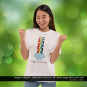 St. Patrick's Day Rainbow 4-Leaf Clover Minimalist T-shirt