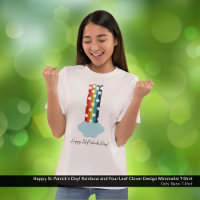 St. Patrick's Day Rainbow 4-Leaf Clover Minimalist