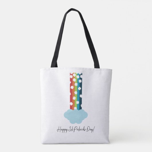 St. Patrick's Day Rainbow 4-Leaf Clover Minimalist Tote Bag (Achterkant)