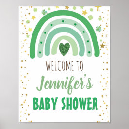 St Patrick's Day Rainbow Baby shower Welkomstteken Poster