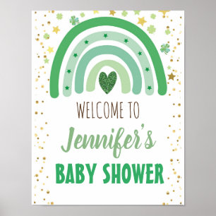 St Patrick's Day Rainbow Baby shower Welkomstteken Poster