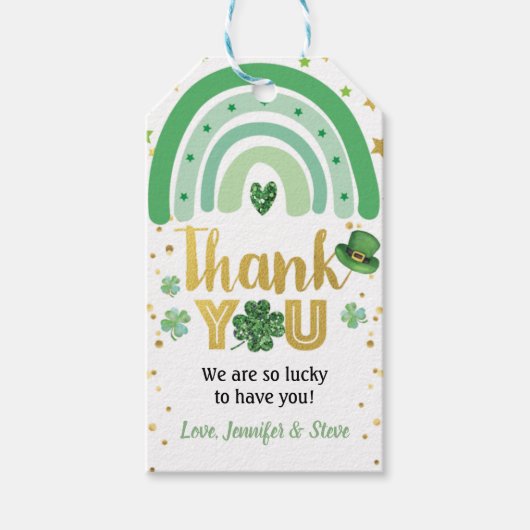 St Patrick's Day Rainbow Dank u Cadeaulabel (Voorkant)