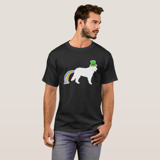 St Patrick's Day Rainbow Dog Berner Berner Berner  T-shirt (Voorkant volledig)