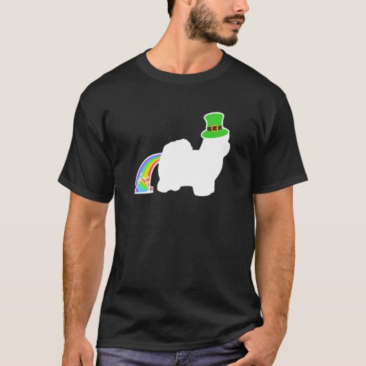 St Patrick's Day Rainbow Dog Coton de Tulear T-shirt (Voorkant)