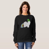 St Patrick's Day Rainbow Dog Coton de Tulear Trui (Voorkant volledig)