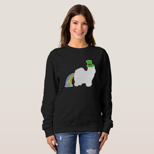 St Patrick's Day Rainbow Dog Coton de Tulear Trui (Voorkant volledig)