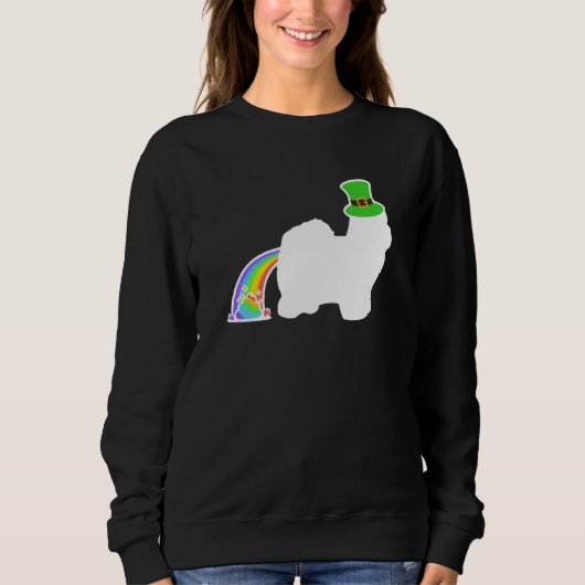St Patrick's Day Rainbow Dog Coton de Tulear Trui (Voorkant)