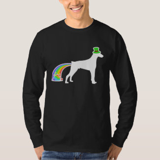 St. Patrick's Day Rainbow Dog Doberman T-shirt