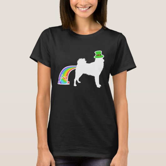 St Patrick's Day Rainbow Dog Finnish Spitz T-shirt (Voorkant)