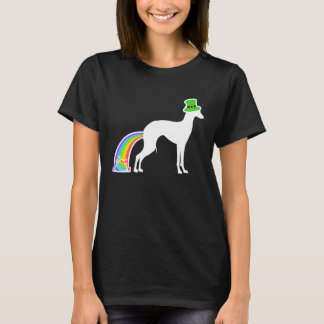 St Patrick's Day Rainbow Dog  Italian Greyhound T-shirt