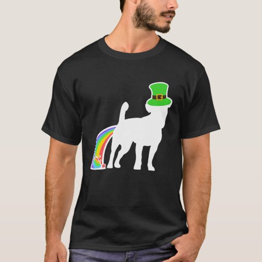St Patrick's Day Rainbow Dog Jackshund T-shirt (Voorkant)