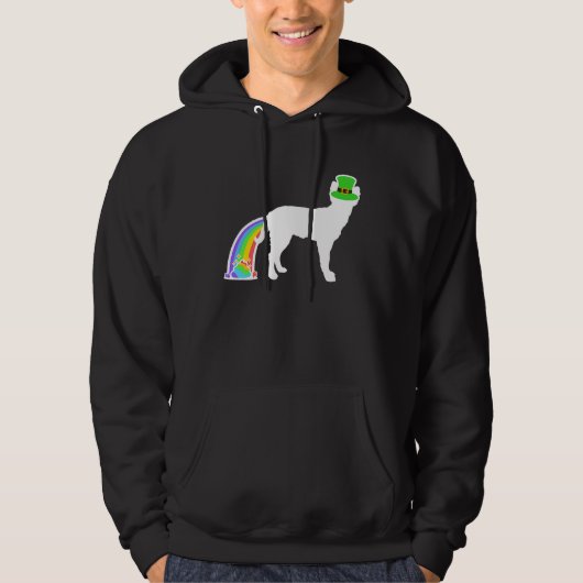 St Patrick's Day Rainbow Dog  Mudi Hoodie (Voorkant)
