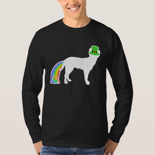 St Patrick's Day Rainbow Dog  Mudi T-shirt (Voorkant)