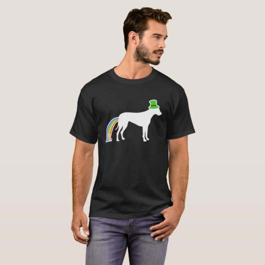 St Patrick's Day Rainbow Dog Rhodesian Ridgeback T-shirt (Voorkant volledig)