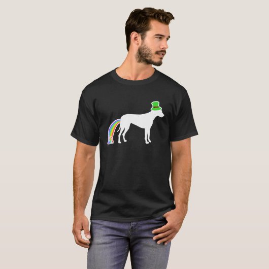 St Patrick's Day Rainbow Dog  Rhodesian Ridgeback T-shirt (Voorkant volledig)