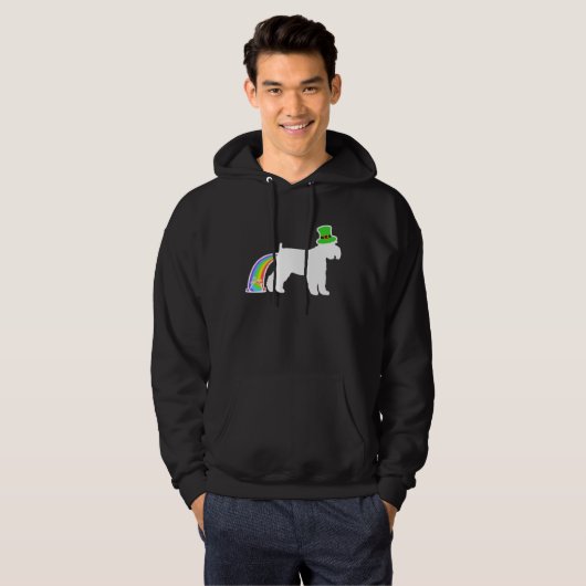 St Patrick's Day Rainbow Dog  Schnauzer Hoodie (Voorkant volledig)