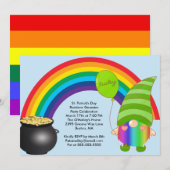 St Patricks Day Rainbow Gnomies LGBT Party Invite Feestdagenkaart (Voorkant / Achterkant)