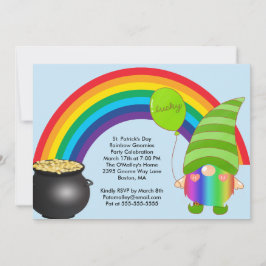 St Patricks Day Rainbow Gnomies LGBT Party Invite Feestdagenkaart