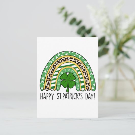St. Patrick's Day Rainbow Green Briefkaart (Staand voorkant)