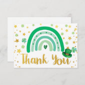St Patrick's Day Rainbow Green Gold White Bedankkaart (Voorkant / Achterkant)