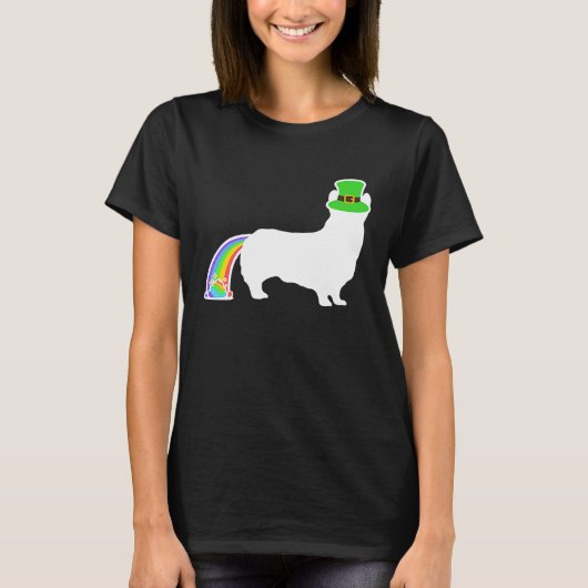 St Patrick's Day Rainbow Horgi T-shirt (Voorkant)