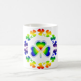 St. Patrick's Day Rainbow Irish   Lucky Shamrocks Koffiemok