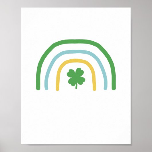 St. Patricks Day Rainbow Irish Shamrock Poster (Voorkant)