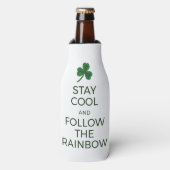 St. Patrick's Day Rainbow Koelbox - Blijf koel Flesjeskoeler (Fles Voorkant)