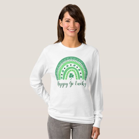 St Patrick's Day Rainbow Long Sleeve T-shirt (Voorkant volledig)