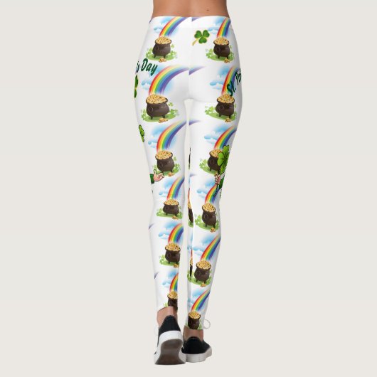 St Patrick's Day Rainbow Pot of Gold Leprechaun Leggings (Achterkant)
