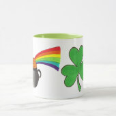 St. Patrick's Day Rainbow Pot of Gold Shamrock Mok (Midden)