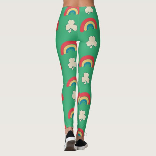 St. Patrick's Day Rainbow & Shamrock Leggings (Achterkant)