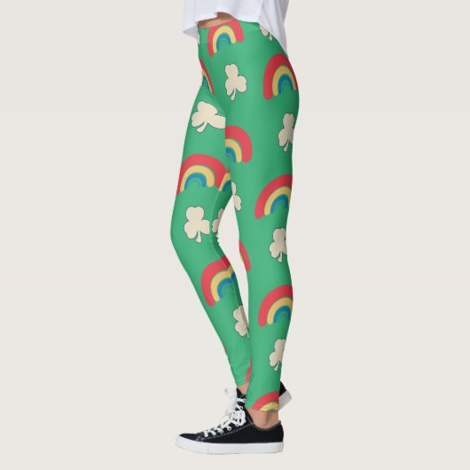 St. Patrick's Day Rainbow & Shamrock Leggings (Links)
