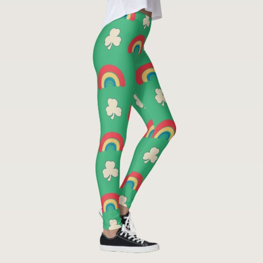 St. Patrick's Day Rainbow & Shamrock Leggings (Rechts)