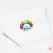 St Patrick's Day Rainbow Shamrocks Illustratie Ronde Sticker (Envelop)