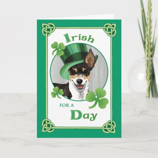 St. Patrick's Day Rat Terrier Kaart (Voorkant)