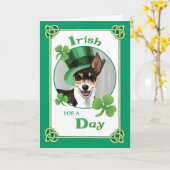 St. Patrick's Day Rat Terrier Kaart (Gele Bloem)