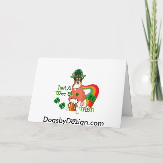 St. Patrick's Day Rat Terrier Kaart (Achterkant)