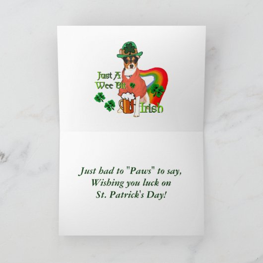 St. Patrick's Day Rat Terrier Kaart (Binnen)