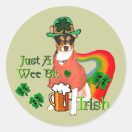 St. Patrick's Day Rat Terrier Ronde Sticker