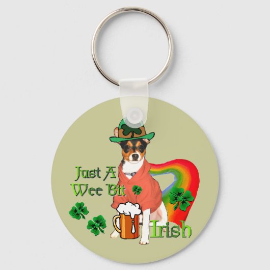 St. Patrick's Day Rat Terrier Sleutelhanger (Voorkant)