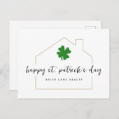 St. Patrick's Day Real Estate Shamrock Briefkaart (Voorkant / Achterkant)