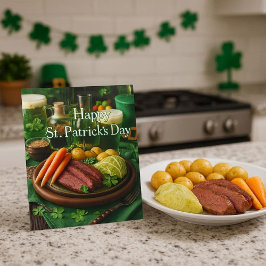 St. Patrick's Day Recept voor Gepokt Rundvlees  Feestdagenkaart