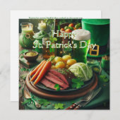 St. Patrick's Day Recept voor Gepokt Rundvlees  Feestdagenkaart (Voorkant / Achterkant)