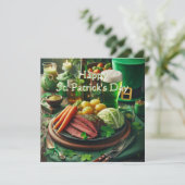 St. Patrick's Day Recept voor Gepokt Rundvlees  Feestdagenkaart (Staand voorkant)