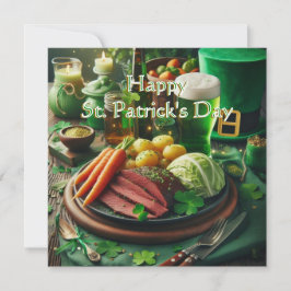 St. Patrick's Day Recept voor Gepokt Rundvlees  Feestdagenkaart
