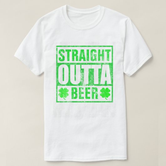 St. Patricks Day Recht uit Bier DS T-shirt (Design voorkant)
